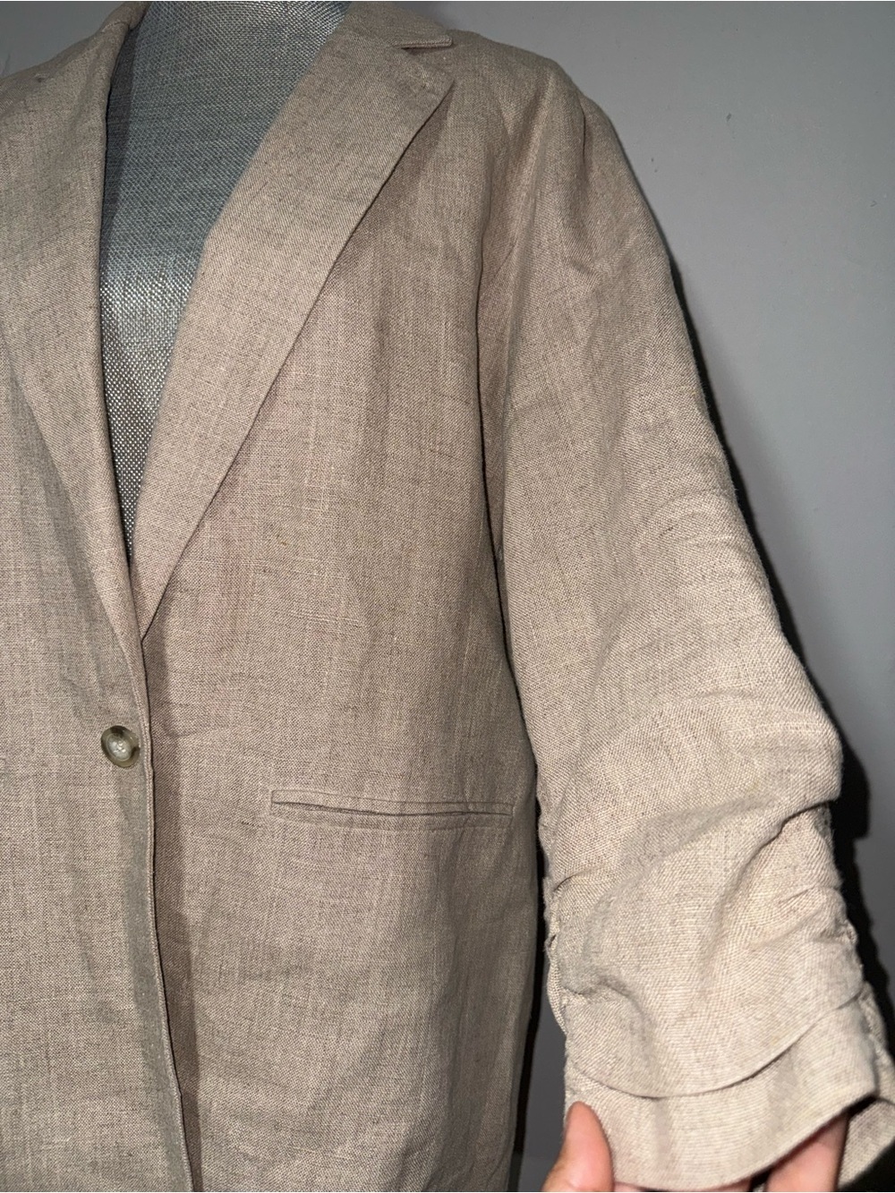 Michael Kors 100% Linen Beige Blend Women's Blazer Jacket - Picture 2 of 5
